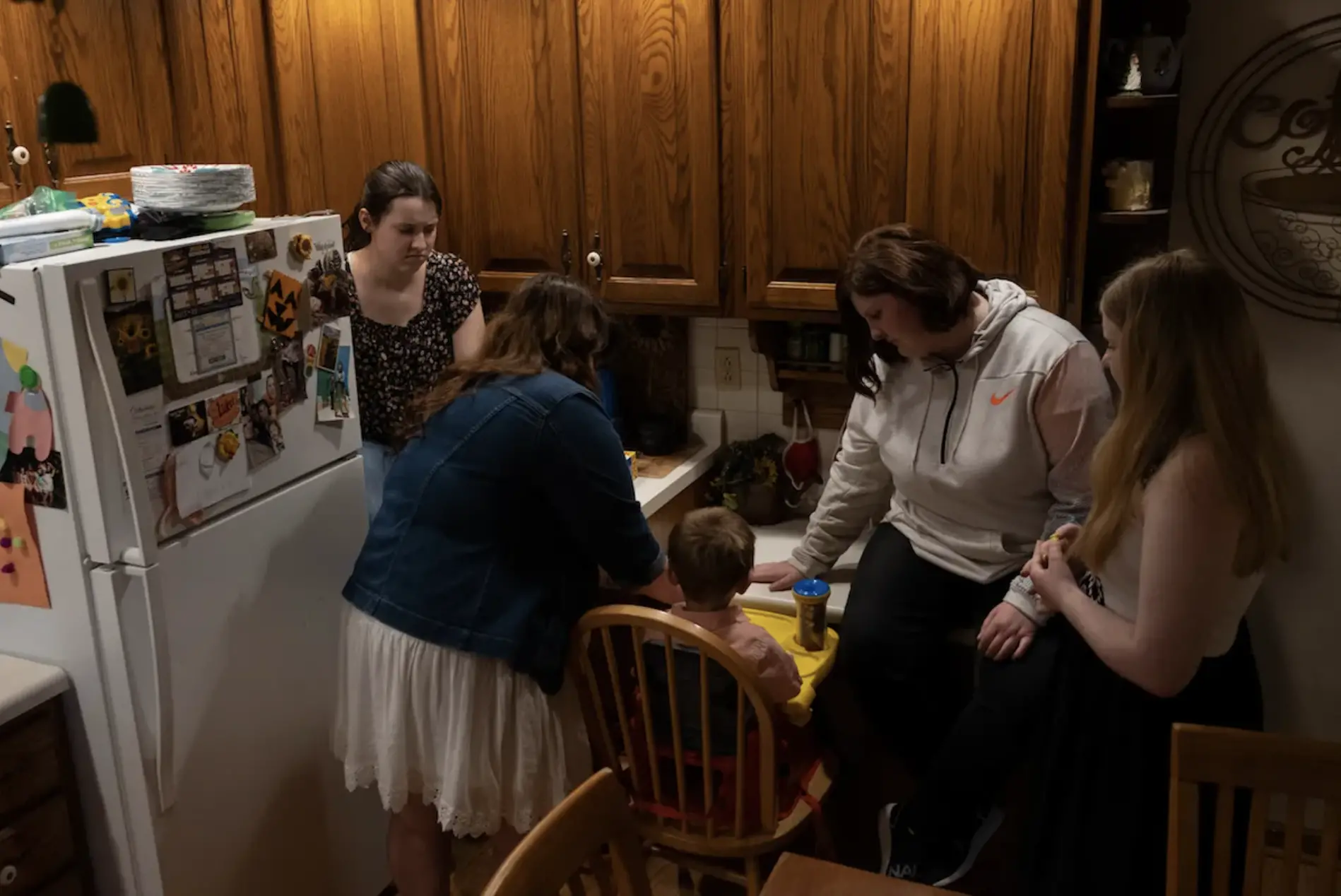 family in kitchen