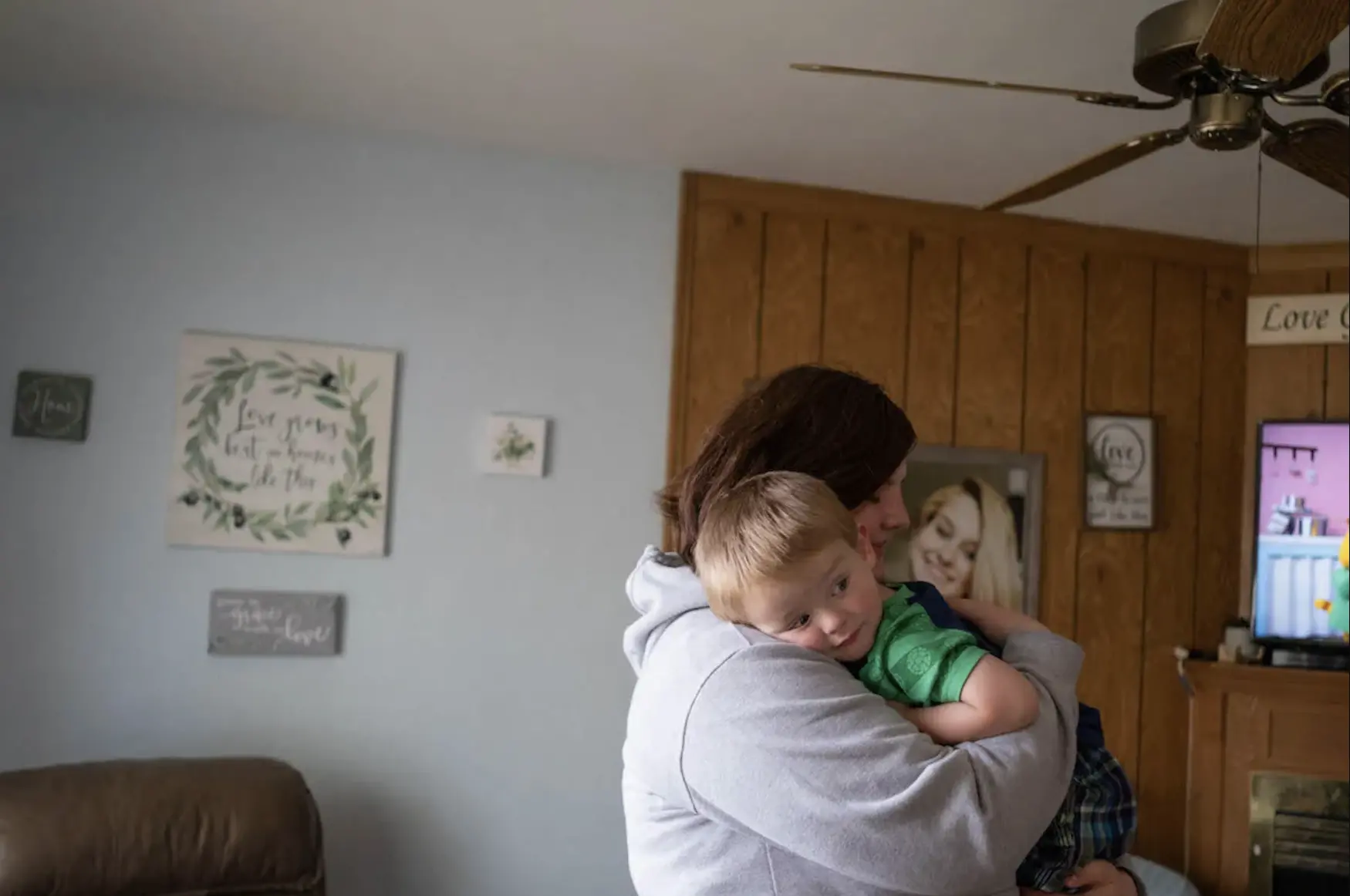 Kendlee Lyles holds her nephew, Aaron