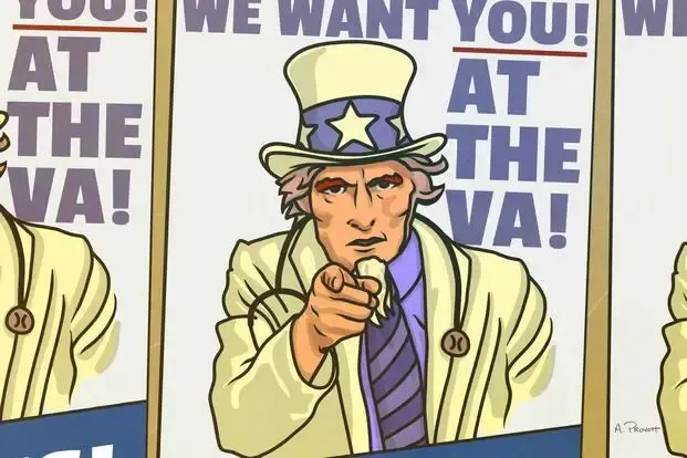 "We Want You at the VA!" Uncle Sam illustration