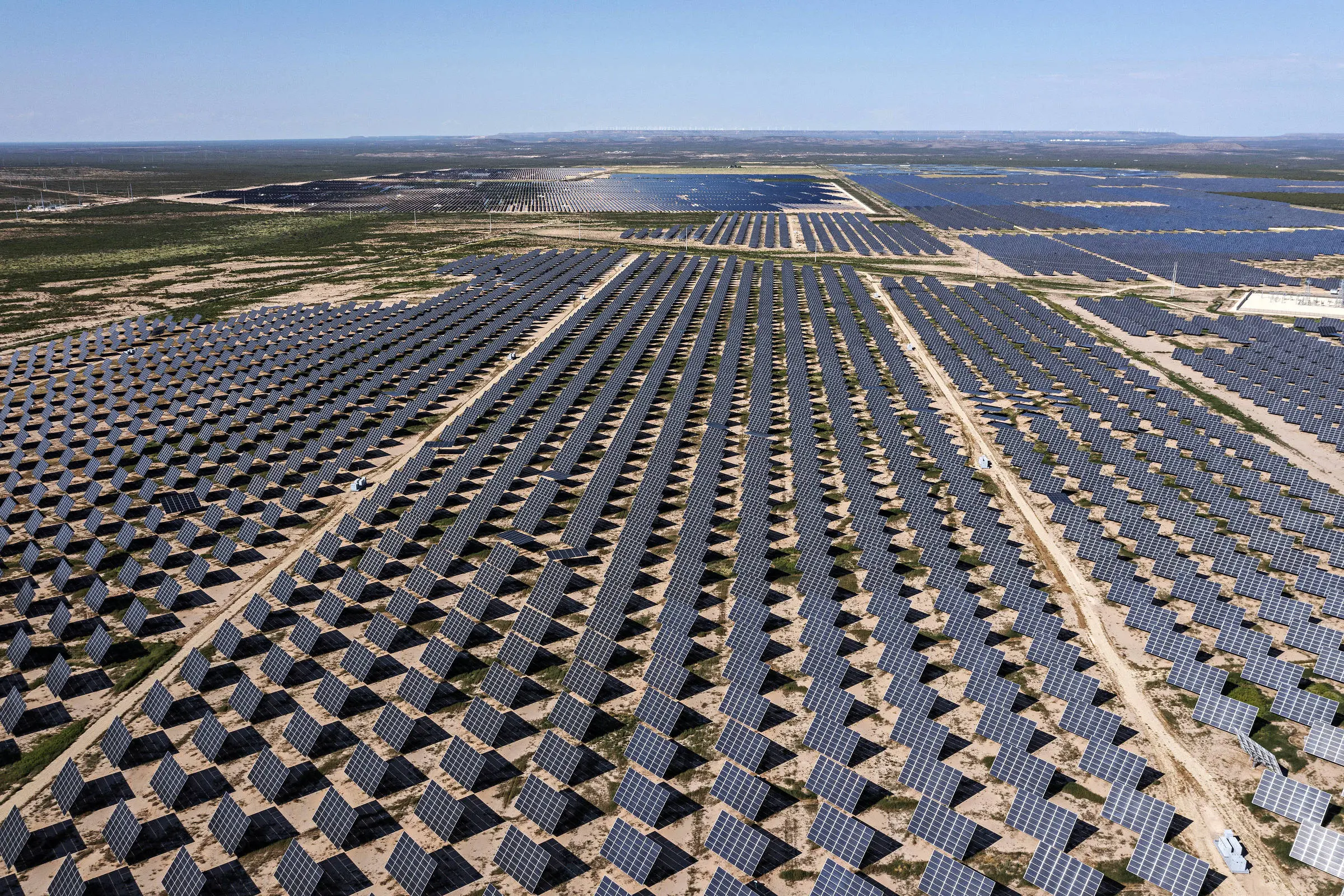 Solar energy farm near McCamey, Texas.