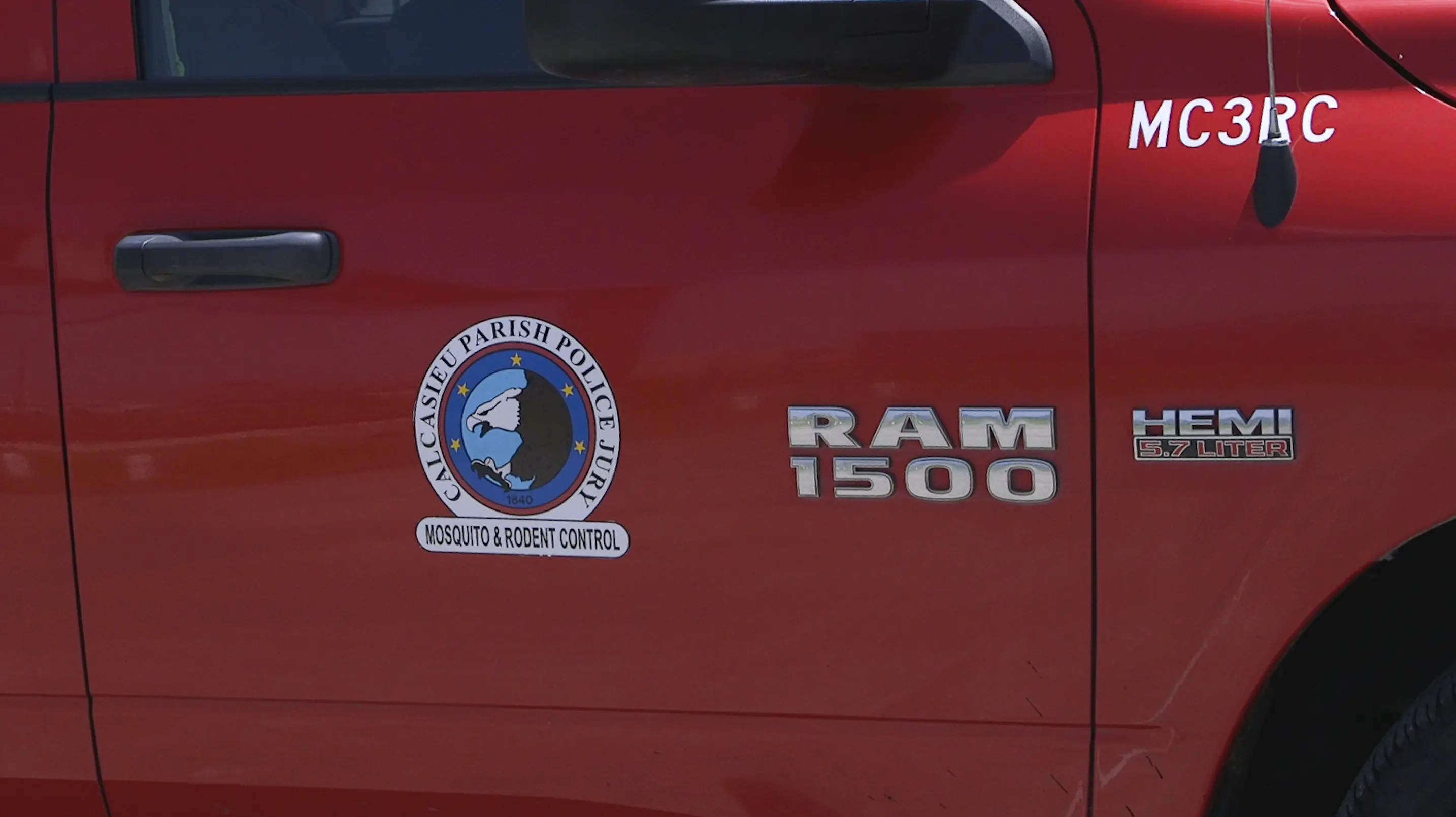 truck with logo on door