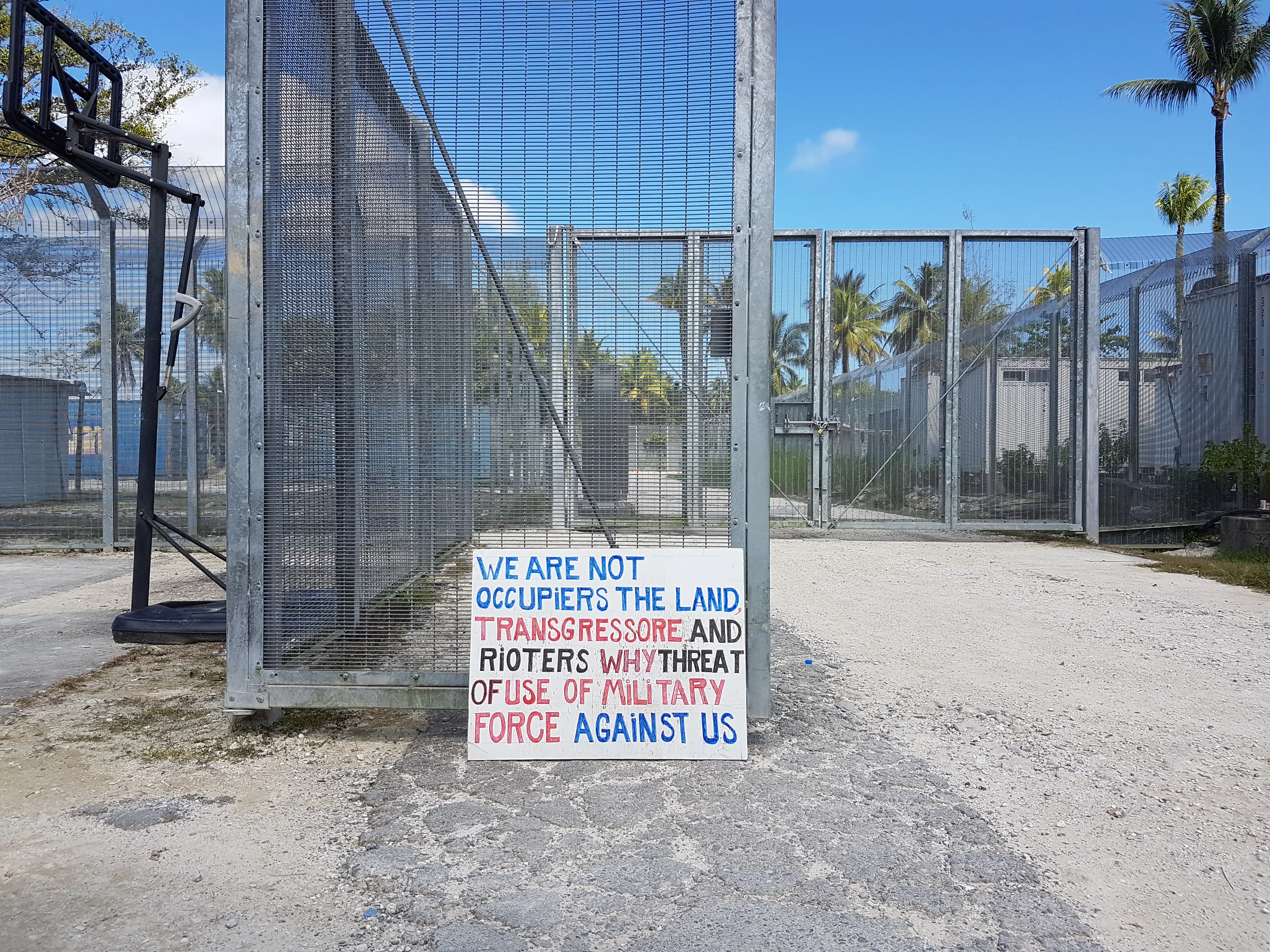 Security gate at the entrance to Delta Compound