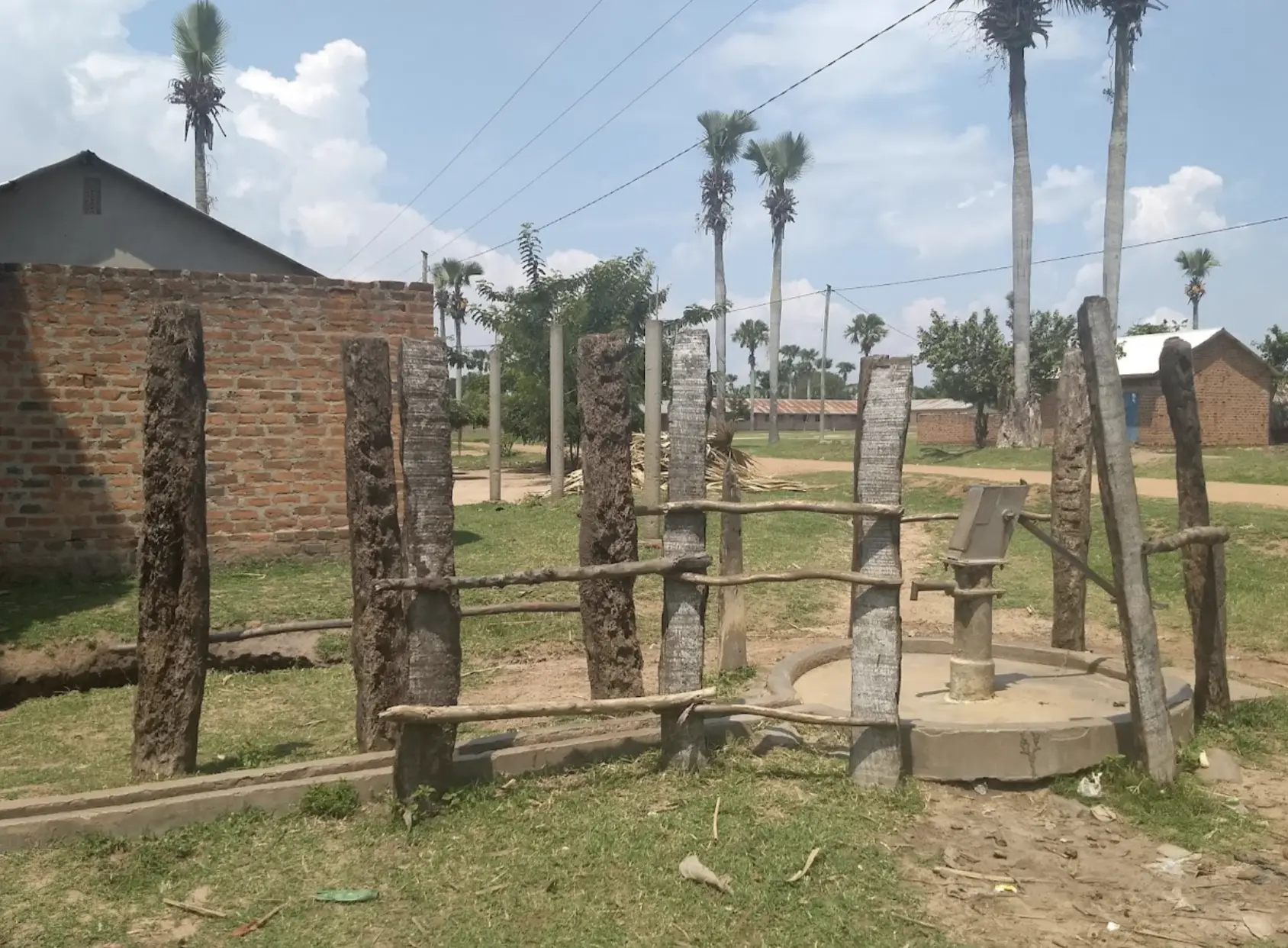 A broken borehole in the village