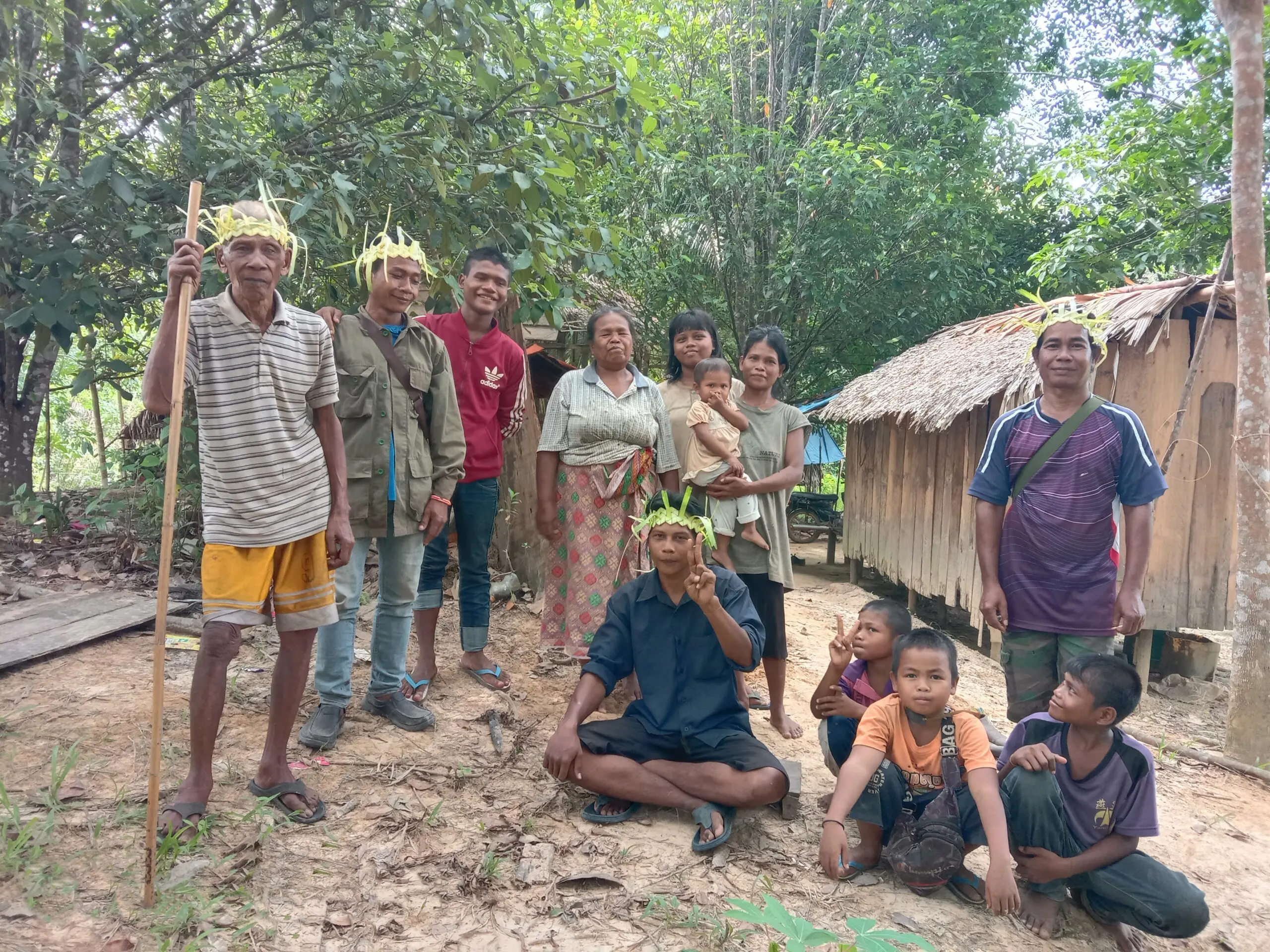 Image of Orang Asli families in forested area in Malaysia where they live 