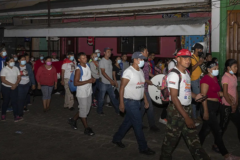 Rally walks through town