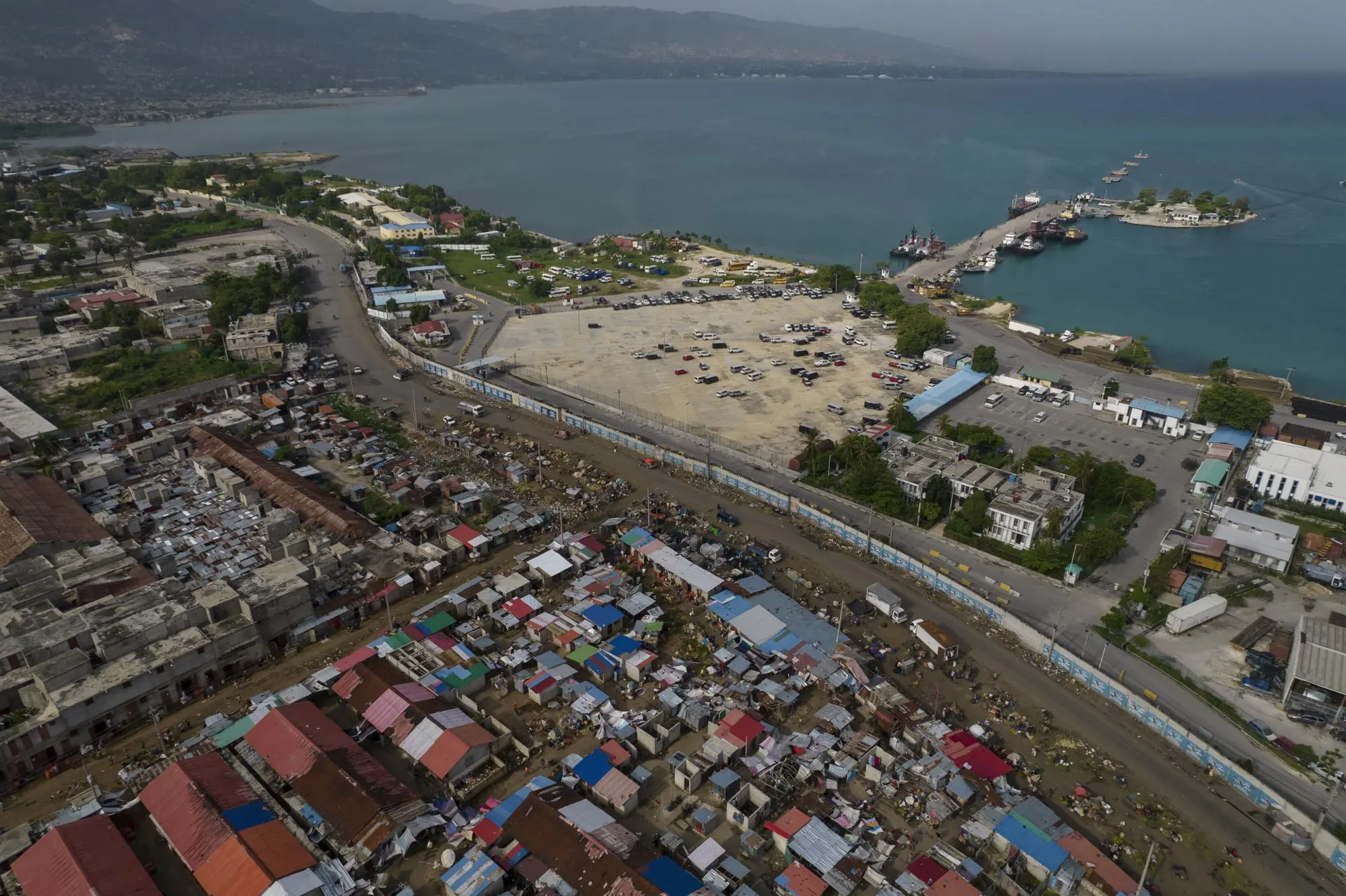 Drone view of a market