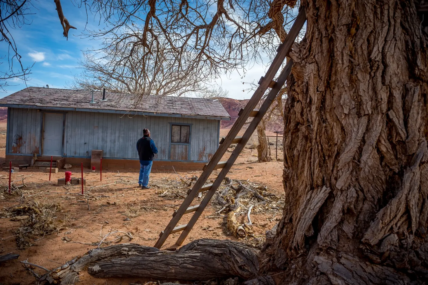 Dariel Yazzie on his family's land. Image by Mary F. Calvert. United States, 2020.