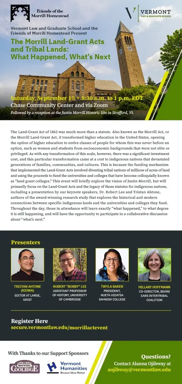 The Morrill LandGrant Acts and Tribal Lands What Happened, What's