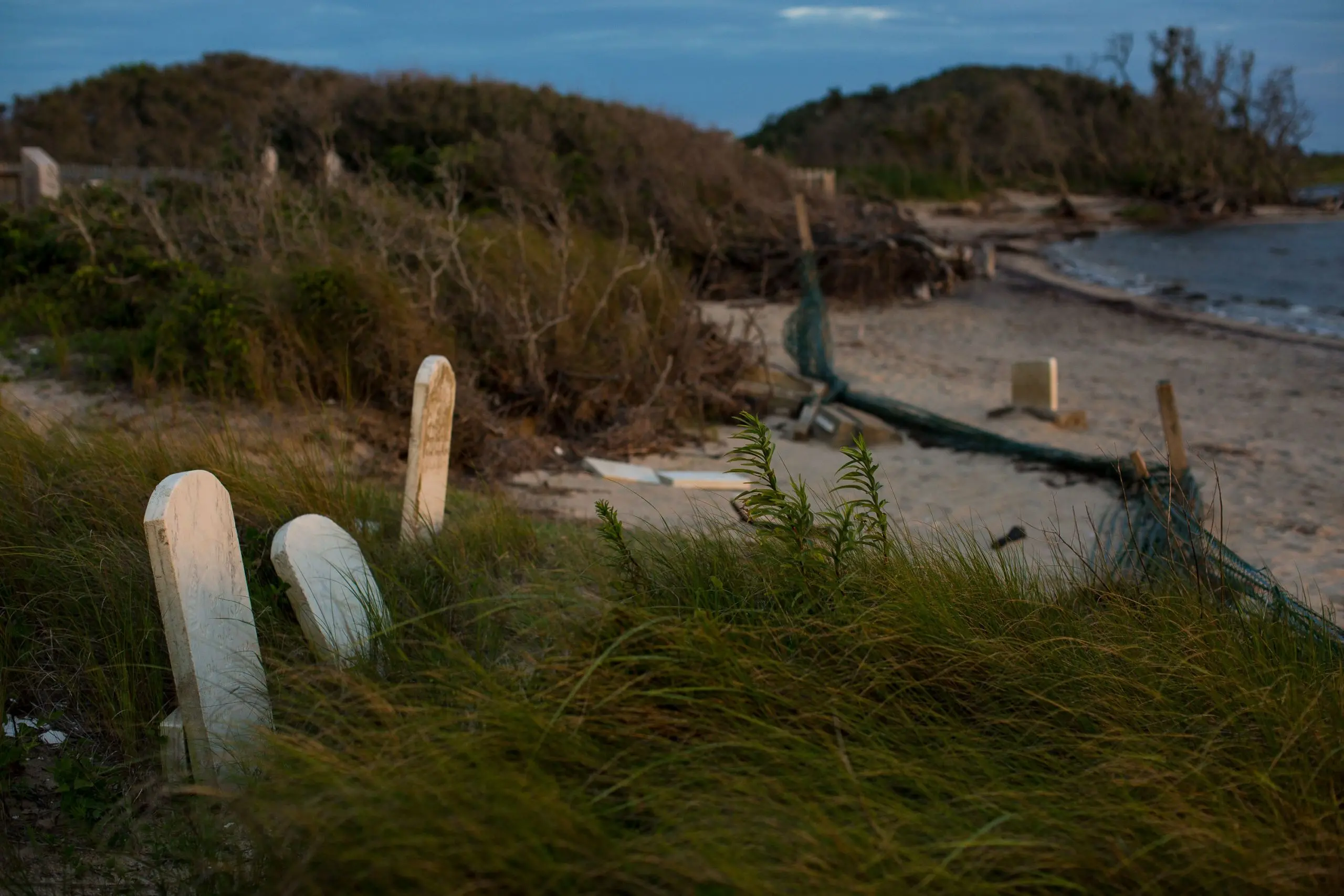 Gravestones on the island
