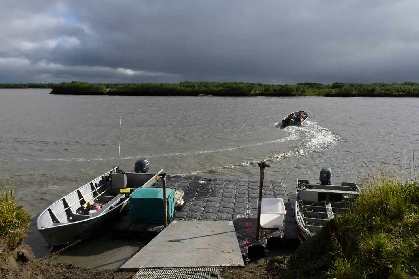 Fishing boats docked in Emmonak