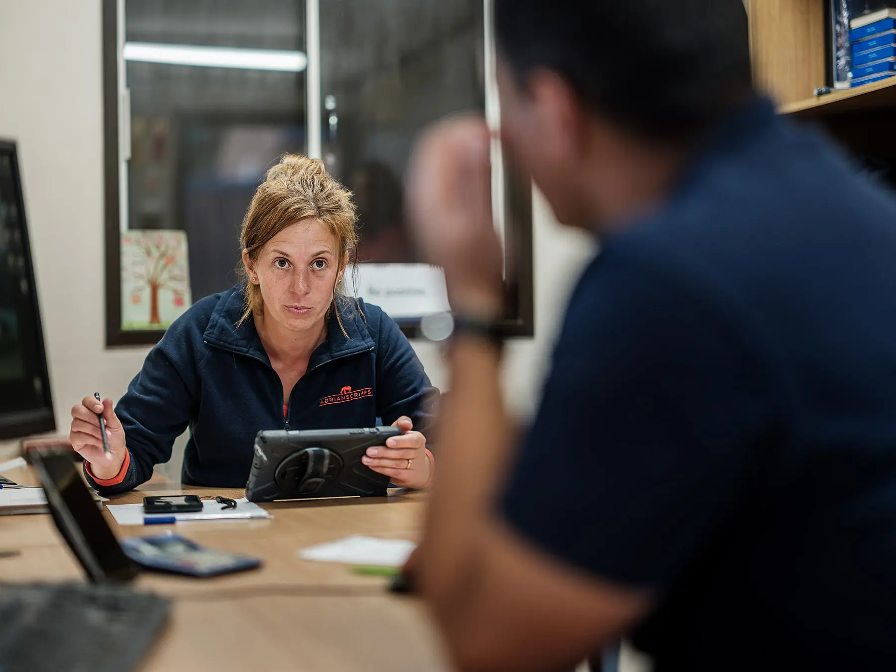 A farm supervisor calculates salaries