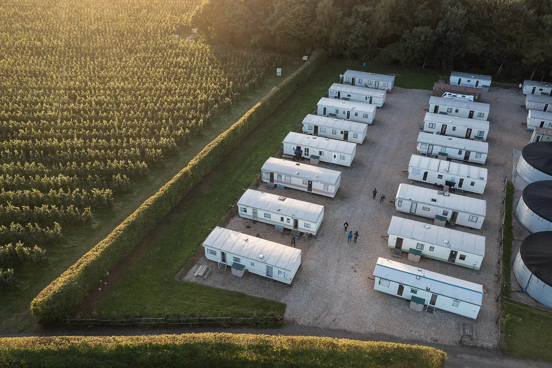 The campus where seasonal workers live at Old Parsonage Farm. 