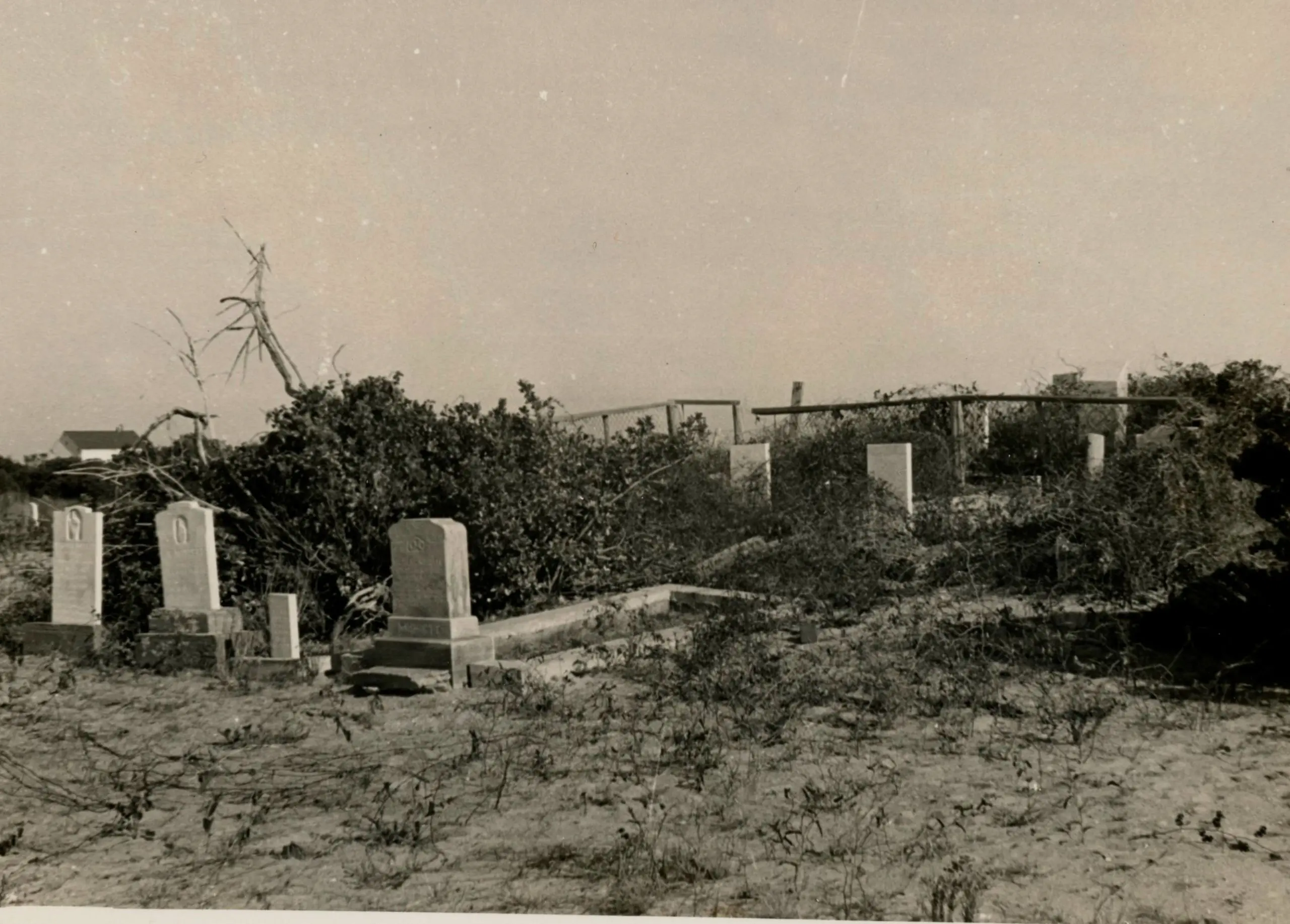 An undated photo of the graves of Dortha and Little Bannister Midgett, far left, before they were washed away. 