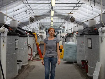 Sara Rademaker inside plant