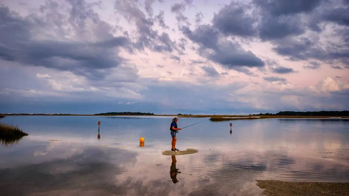A man fishes in South Carolina