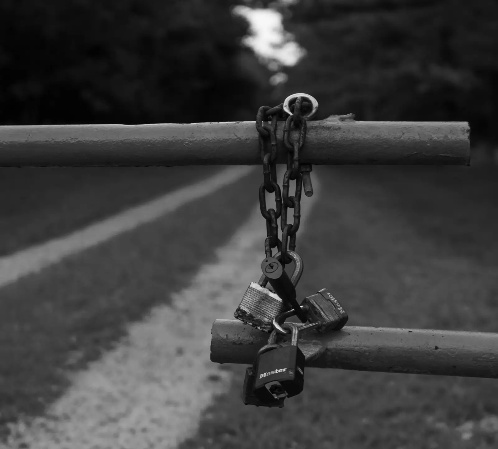 closeup of chain and locks