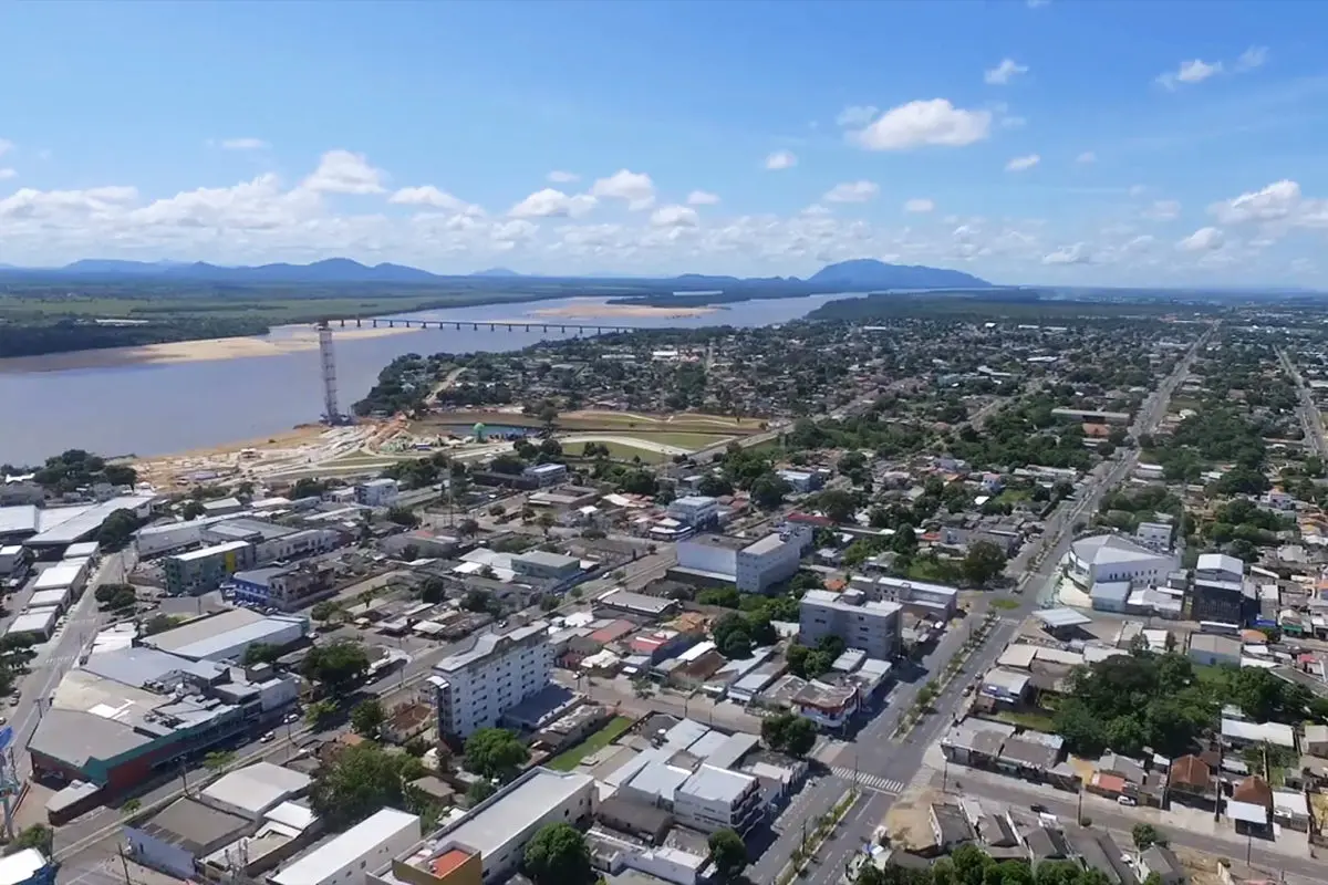 Aerial view of Boa Vista with Rio Branco river in the background.