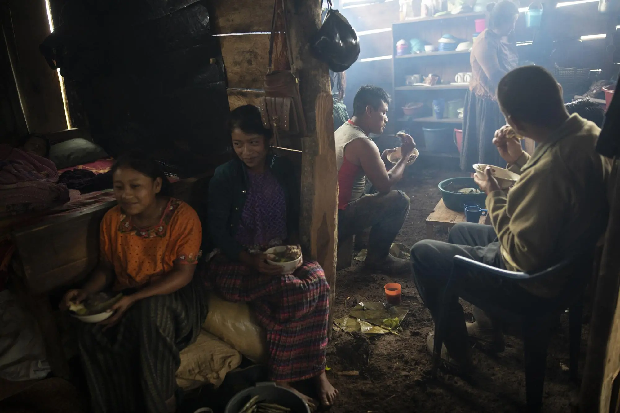 A family eats together the night before