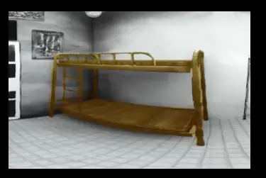 Illustration of bunk beds in a cell.