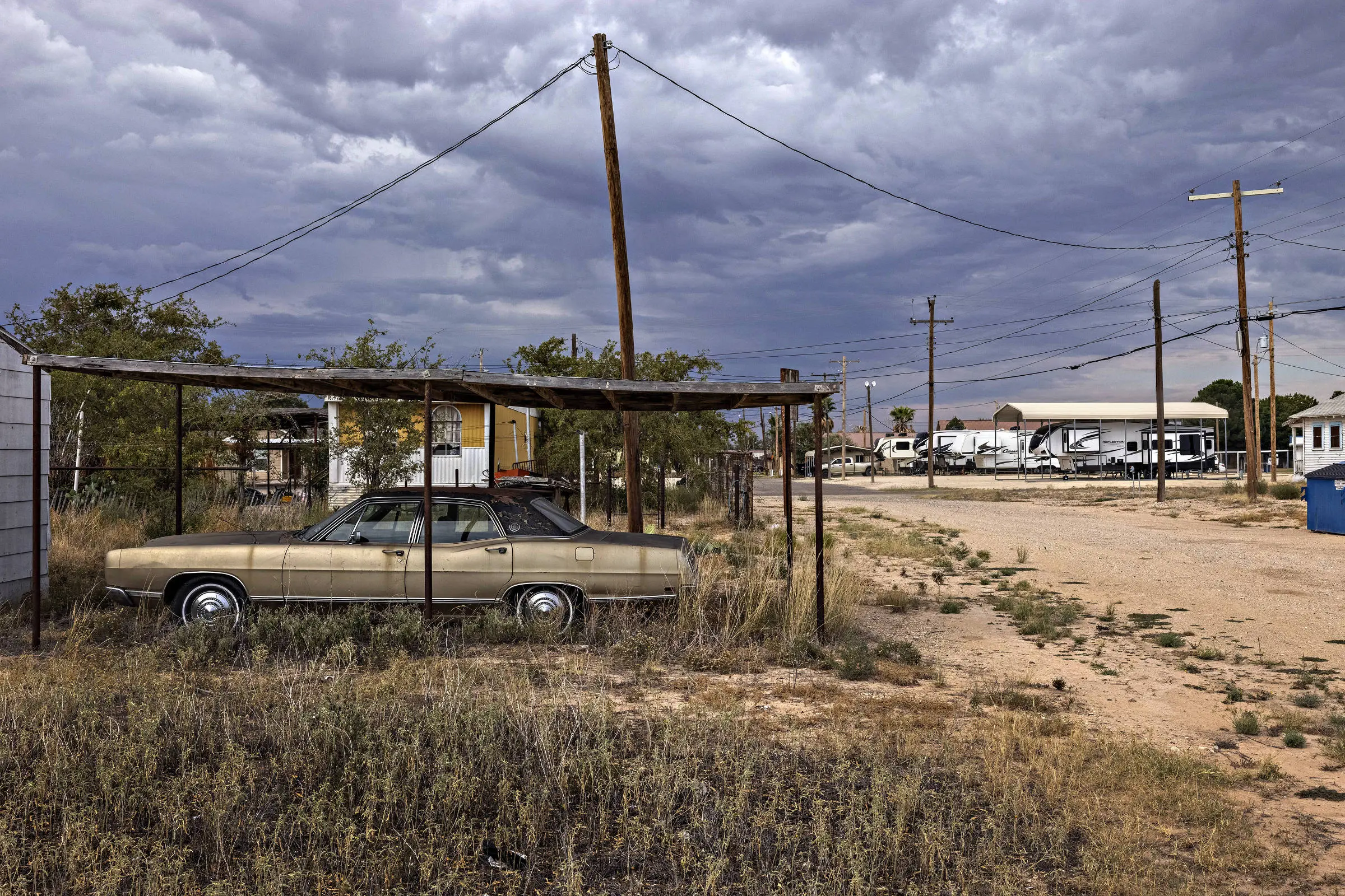 Deserted streets in the town of McCamey, which calls itself the 'Wind Capital of Texas' but is still dependent on fossil fuels.