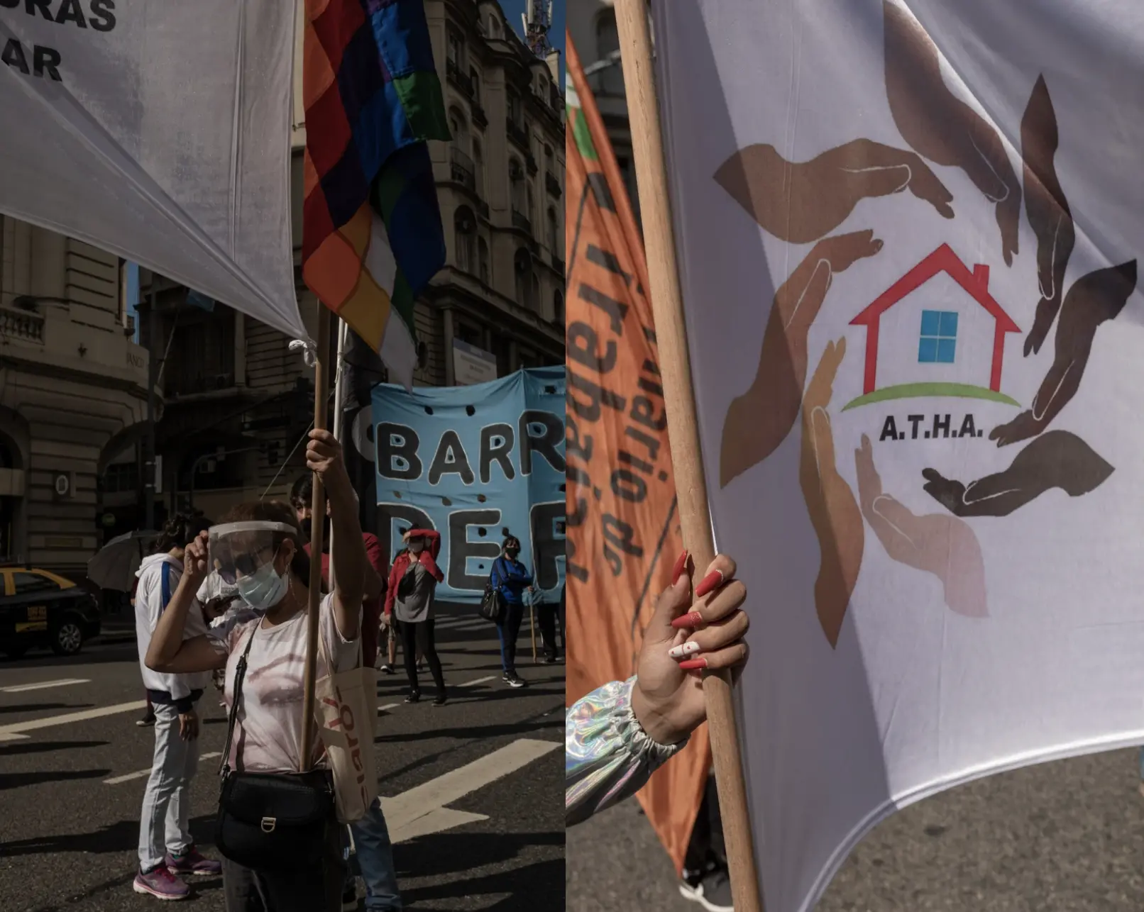 A protest in front of the ministry of labor