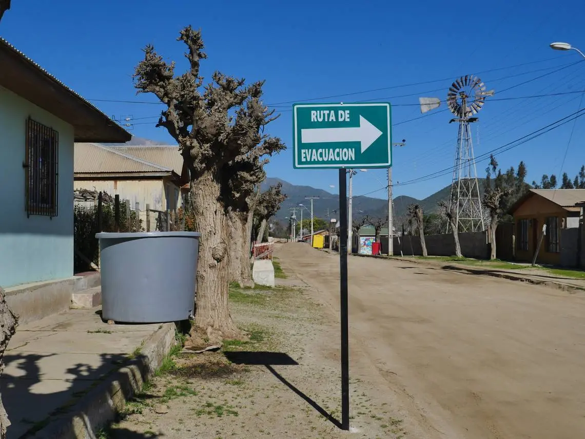 Evacuation signs in town today