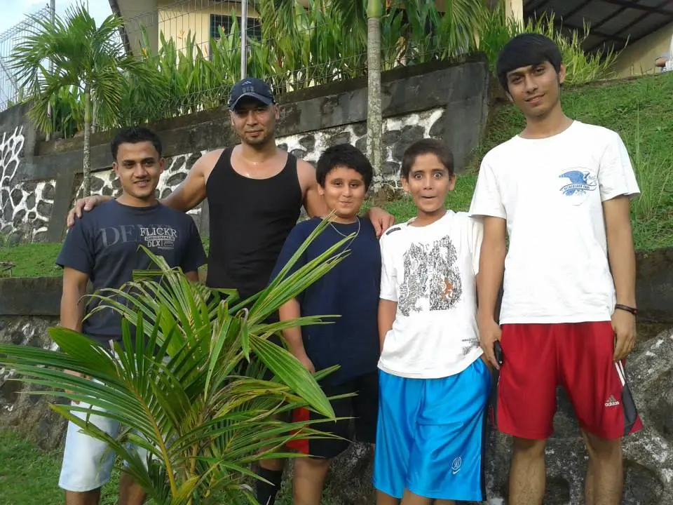 Imran with friends in the garden of Manado detention center