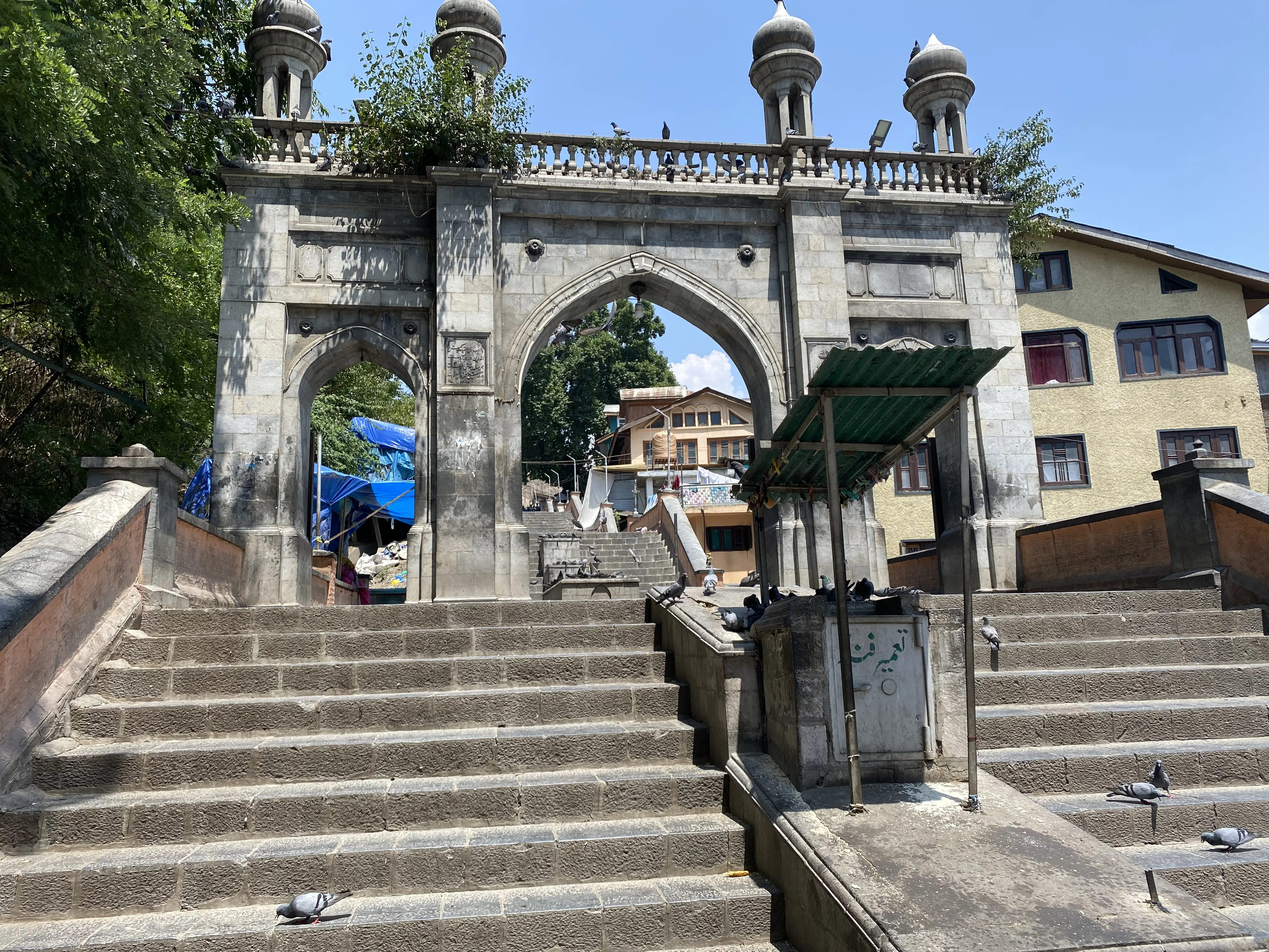 The stair lead to an entrance of the shrine.