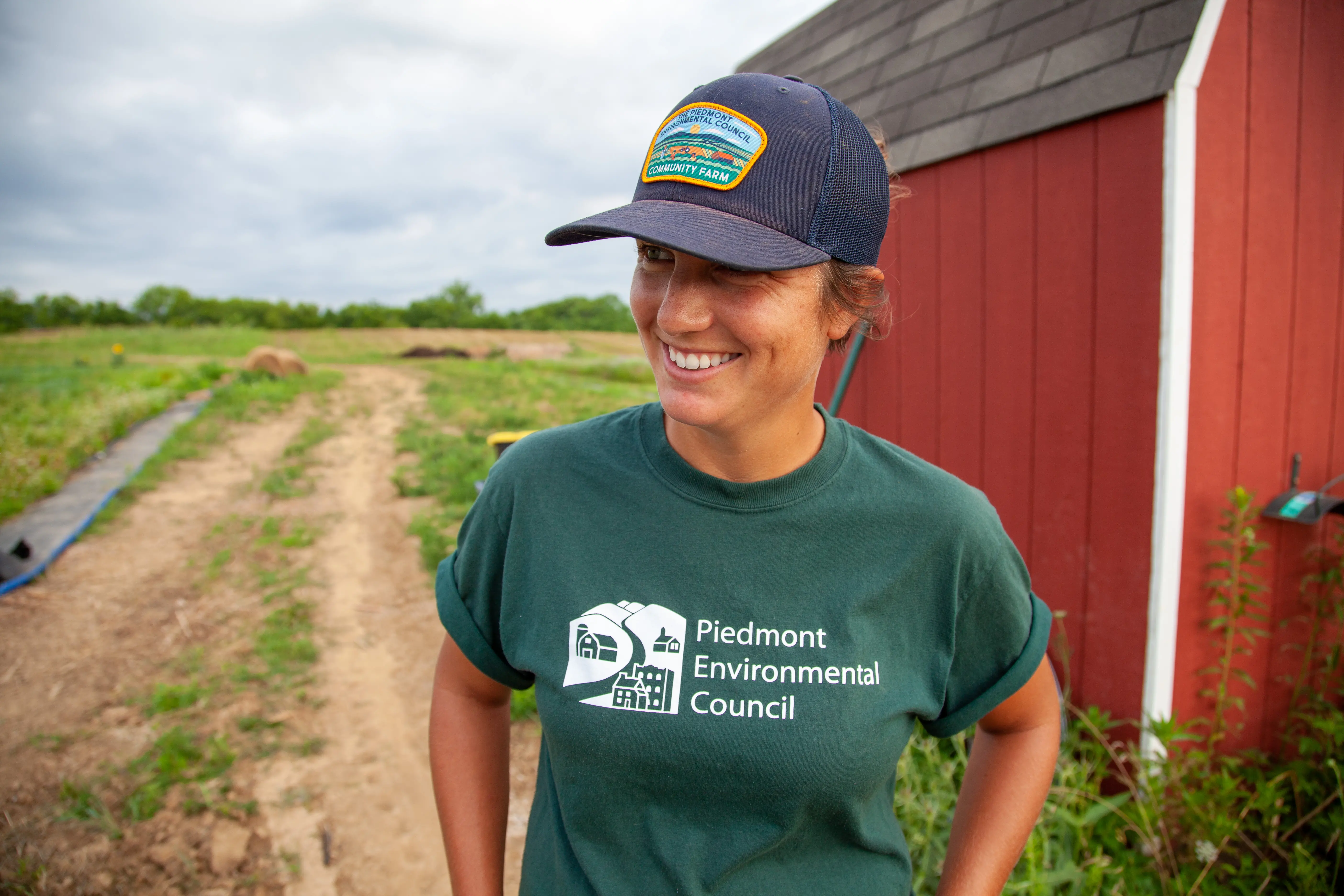 Portrait of Dana Melby at a farm.