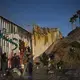 Artists add a personal touch to the border wall at Playas de Tijuana at sunset Dec. 1. Image by Amanda Cowan. Mexico, 2019.