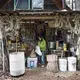 Sally Kwan packs up some fresh broccoli in the outdoor kitchen used during the summer months in T5 R7 in the Unorganized Territories on Sept. 17, 2019. Image by Michael G. Seamans. United States, 2019.