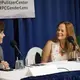 Moderator Susan Glasser (left) and photographer Paula Bronstein discuss Bronstein's time reporting in Afghanistan. Image by Sydney Combs. United States, 2017.