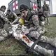 Transfer and fast evacuation of a wounded in the Spanish army. Image by David Martinez Moreno.