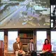 George Steinmetz, Evan Berry, and Indira Lakshmanan. Image courtesy of GU Berkley Center. USA, 2019. 