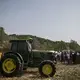 A demonstration of a Vermeer corn stalk baler is given during the groundbreaking of the China-US Demonstration Farm on Saturday, Sept. 23, 2017, in Luanping County, Hebei. Image by Kelsey Kremer. 