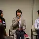 Isabella Gomes (Johns Hopkins Bloomberg School of Public Health) answers an audience question about her project 'Discharged: The Missed Cases of Sex Trafficking' on Day One of Washington Weekend. Gomes is joined onstage by fellow 'Women's Health' panelists Samidha Sane (University of Pennsylvania) and Daja Henry (Howard University). Image by Nora Moraga-Lewy. United States, 2019.