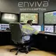 Franklin Taylor works in a computerized control center at the Enviva plant in Northampton, N.C. Tuesday, Sept. 3, 2019. Enviva is the country’s largest producer of wood pellets. Image by Ethan Hyman. United States, 2019.