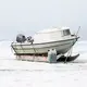 When the sea ice is not thick enough for dog sleds, hunters have to bring boats to be able to hunt and survive. Greenland, 2019. Image by Anna Filipova. 