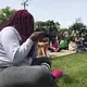 Free Spirit Media students Malachi Glenn-Johnson and Alexus Loving filmed the events of the day at SAIC's Day of Action. Image by Evey Wilson. United States, 2019.