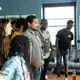 Journalists Evey Wilson and Brian Frank participate in a team-building activity with Free Spirit Media News West students. Image by Claire Seaton. United States, 2019.