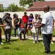 On the community walk in June, the students stopped in Independence Square Park to interview Paul Norrington, a lifelong resident of the North Lawndale. Norrington discussed the history of the neighborhood, including Martin Luther King, Jr.’s time spent there and the Obama Presidential Library. He told the students about a time machine that would be buried in the park, and hoped they would include the films the students would produce for future residents to watch. Image by Claire Seaton. United States, 2019.