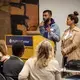 Saad Ejaz and Juyoung Choi (Northwestern University in Qatar) share stories of Yemeni refugees in South Korea on Day One of Washington Weekend. Image by Claire Seaton. United States, 2019.