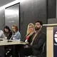 Robert Tokanel from Columbia University, Yuhong Pang from Columbia University, Liz Weber from American University, Laura Butterbrodt from South Dakota State University, and Hani Zaitoun from Davidson College on the Human Rights panel. Image taken by Katie Brown. United States, 2019.