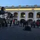 Musicians performing in the street in St. Petersburg. Image by Amy Martin. Russia, 2018.