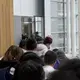 Students piled through the doors of the USA Today newsroom, excited to see how journalists work when they're not in the field reporting. Image by Alyssa Sperrazza. United States, 2018.