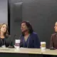 Miami Herald correspondent Jacqueline Charles answers a question from the fellows. Image by Libby Moeller. United States 2019.