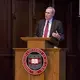 Stephen Hadley addresses students and faculty at Washington University in St. Louis. Image by Lauren Shepherd, United States, 2017.