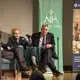 (Left to right) Stephen Hadley, Madeleine Albright and Jon Sawyer answer questions about the new Middle East Strategy at Nerinx Hall High School. Image by Lauren Shepherd, United States, 2017.