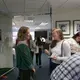 Catherine Cartier from Davidson College, Emma Johnson from Yale School of Forestry, and Keishi Foecke from Washington University, at the Pulitzer Center. Image by Meerabelle Jesuthasan. United States, 2019.