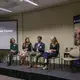 Nikhil Mandalaparthy (University of Chicago) responds to an audience questions alongside fellow panelists Catherine Cartier (Davidson College), Kaitlyn Johnson (Georgetown University), and Lily Moore-Eissenberg (Yale University) during the 'Impact of Religion' panel on Day One of Washington Weekend. Image by Meerabelle Jesuthasan. United States, 2019.